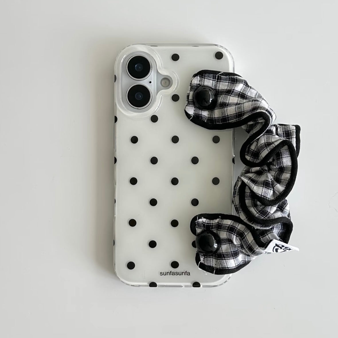 black and white polka dots- iphone case