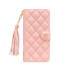 Luxury Quilted Wallet iPhone Case with Tassel & Gold Clasp
