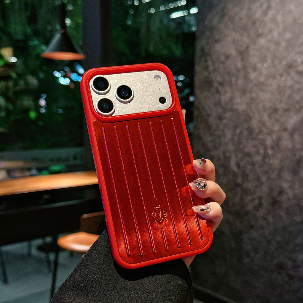 Ribbed Metallic Armor iPhone Case – Stylish Protection Inspired by Travel