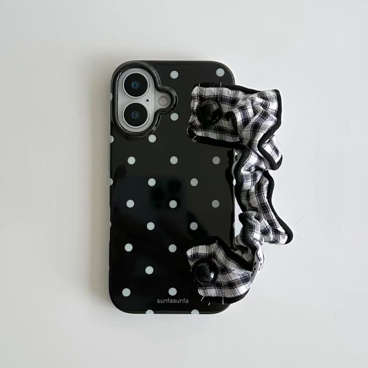black and white polka dots- iphone case