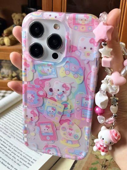 Girly heart kitty-iPhone Case