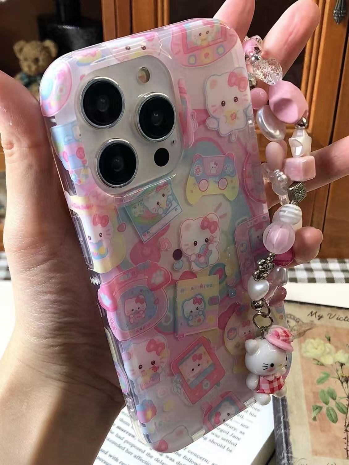 Girly heart kitty-iPhone Case