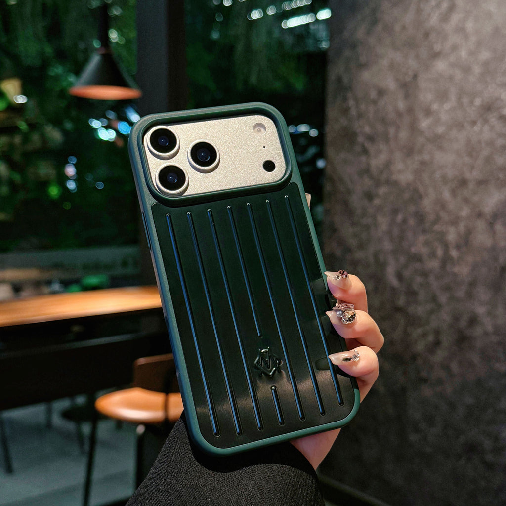 Ribbed Metallic Armor iPhone Case – Stylish Protection Inspired by Travel