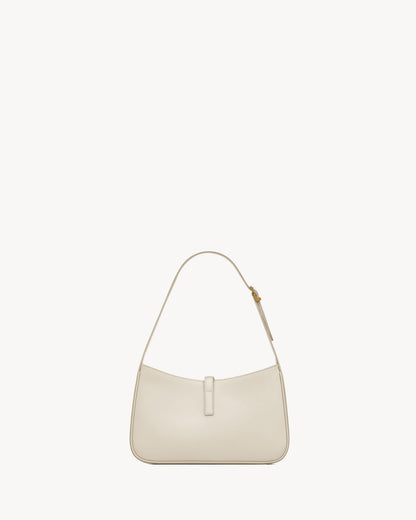 Saint Laurent Le 5 à 7 Patent Leather Hobo – Burgundy Elegance