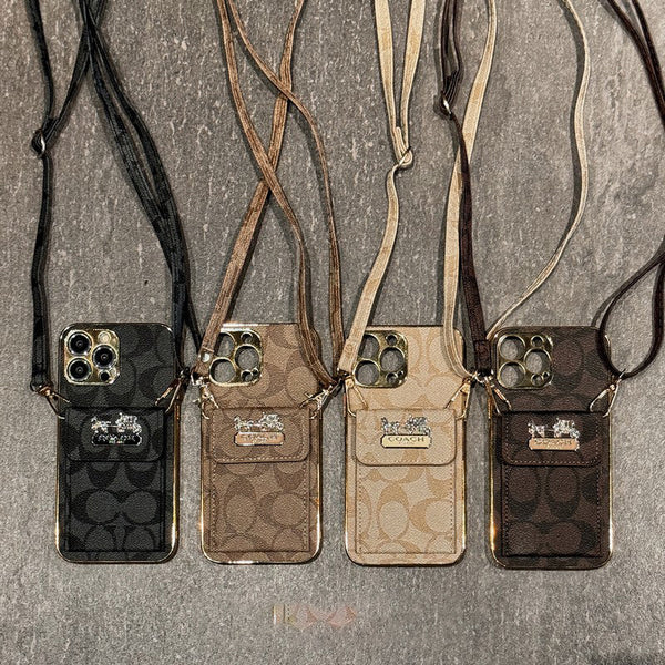 Classic Card Bag Leather Chain iPhone Case
