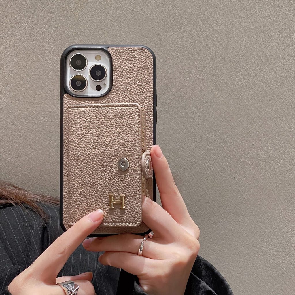 H Leather Card Holder iPhone Case