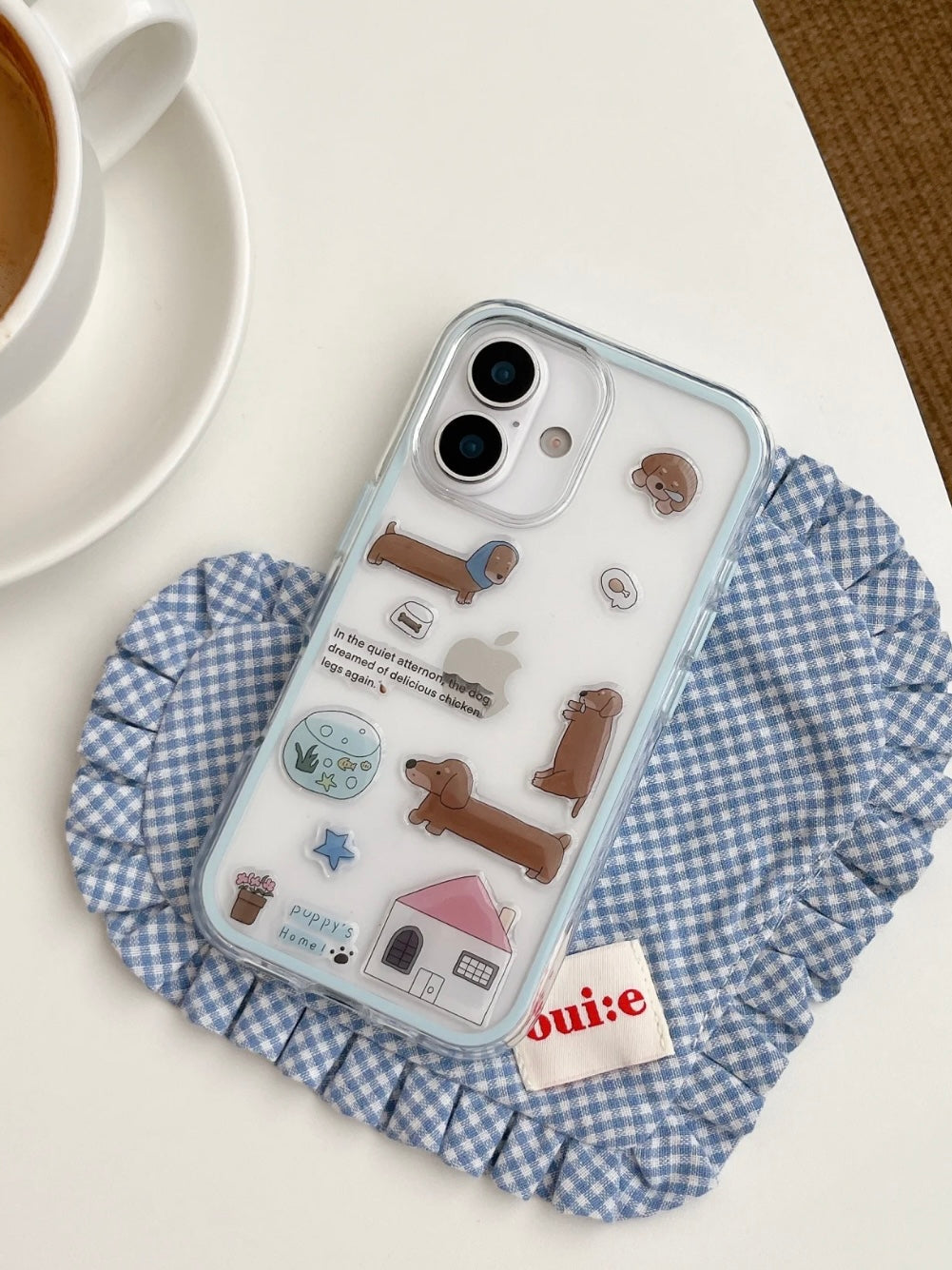 Transparent color-blocking border phone case + DIY jelly gel stickers (Reusable)