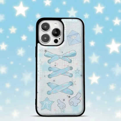 🩵 Blue Ribbon-Handmade resin drip iphone case
