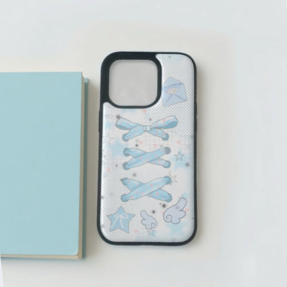 🩵 Blue Ribbon-Handmade resin drip iphone case