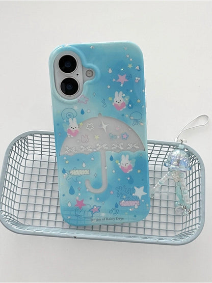 Blue Star Umbrella ☔️ iPhone Case
