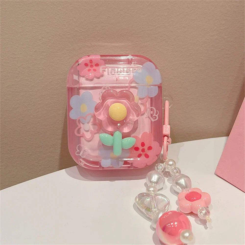 Cute Pink Headphones Case For AirPods 1 2 3 Cover For AirPods Pro 2