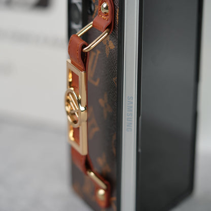 Luxury Brand Strap Holder Case For Samsung Z Fold 7-4