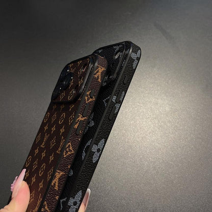 Premium Monogram Leather-Texture iPhone Case