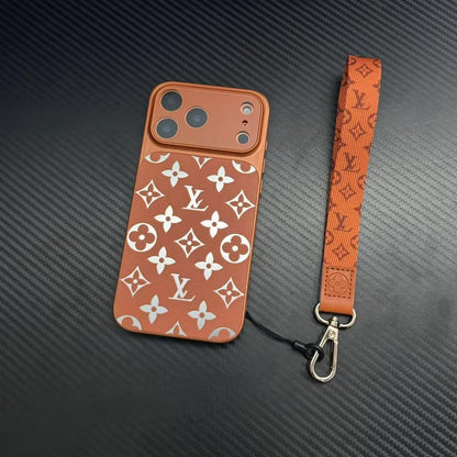 Luxury Monogram Pattern Leather Phone Case with Full Camera Protection