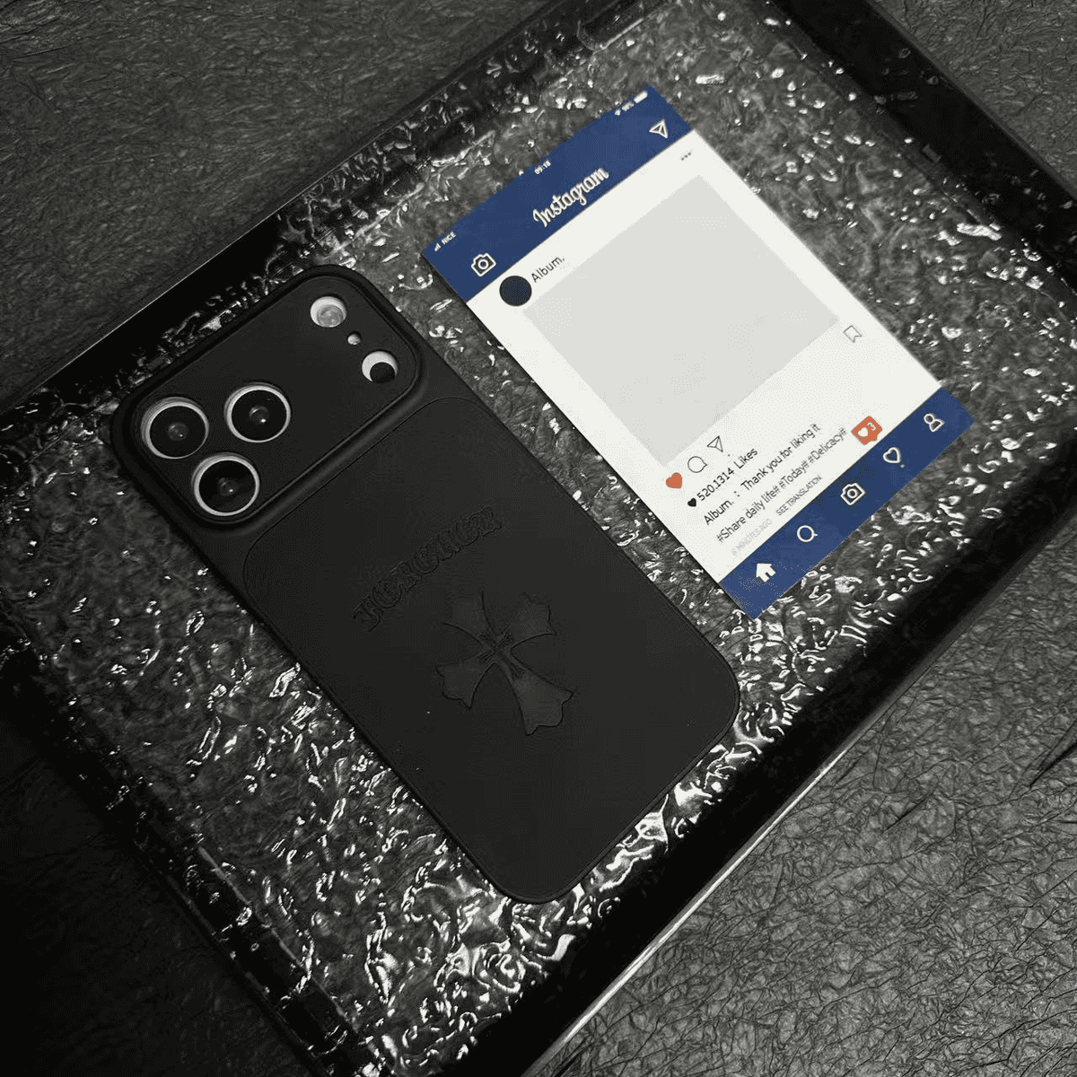 Chrome Hearts Cross Leather iPhone Case