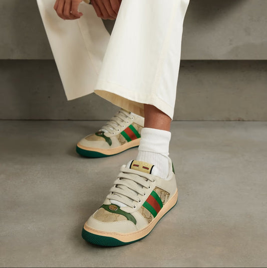 Retro Stripe Casual Sneakers – Premium Leather Comfort Street Shoes